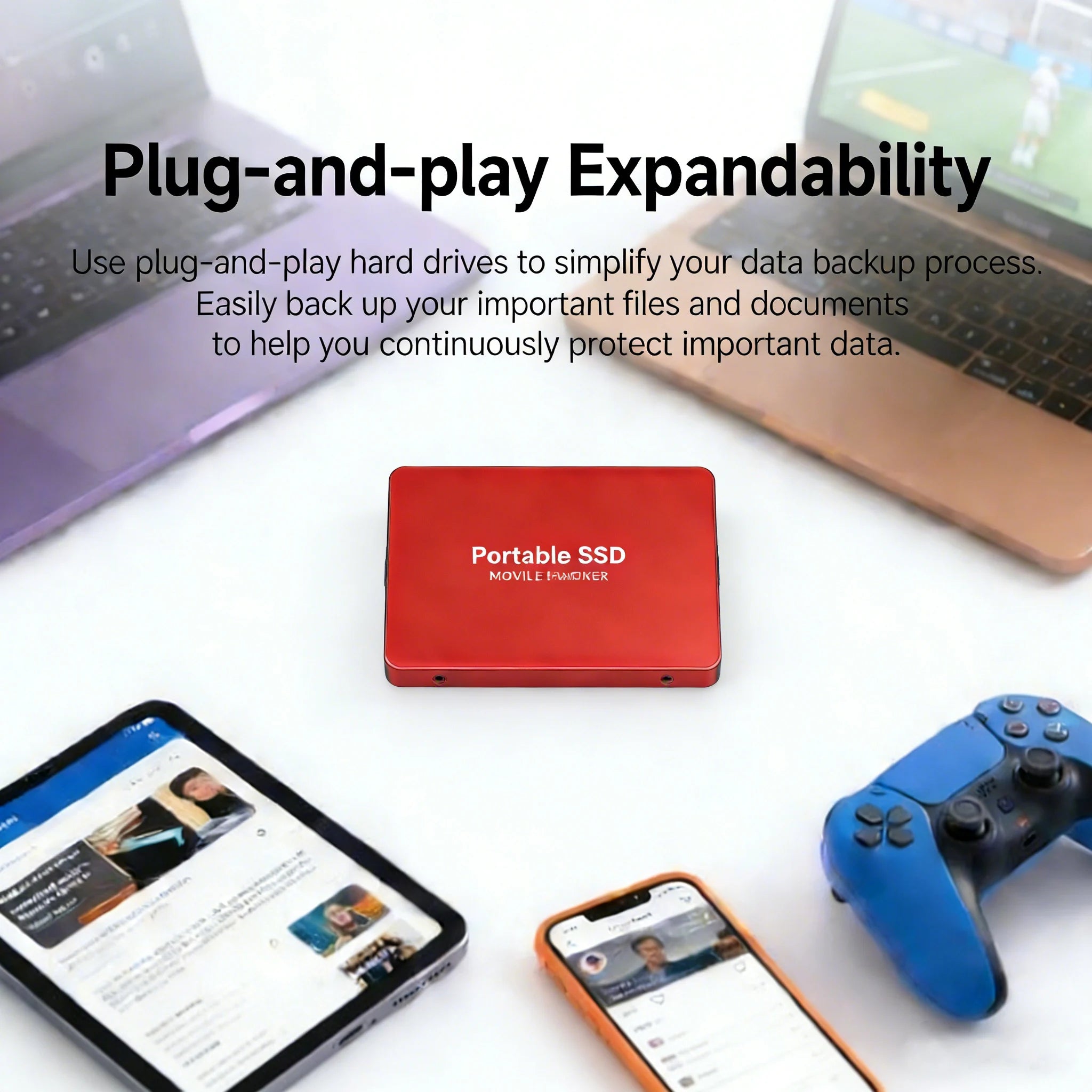 High-speed transfer portable external hard drive SSD 2TB 4TB 8TB large capacity storage  Solid State Disk for Pc/Laptops/Phones