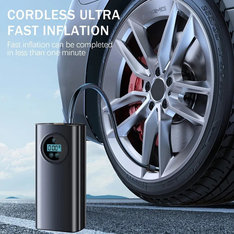 Electric Air Compressor Bicycle Pump Rechargeable Car Tyre Inflator Portable Air Pump for Bicycles, Cars, Motorcycles,Basketball