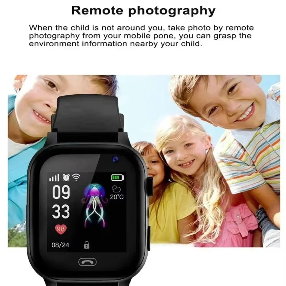 Lenovo Kids Smart Watch SOS GPS 5G Smart Watch Camera Waterproof Watch Location Sim Card Call Camera Gift For IOS Android New