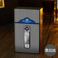 20 Thick Double Arc Pulse USB Charging Lighter Waterproof Moisture Resistant Cigarette Case for Outdoor Smoking Use