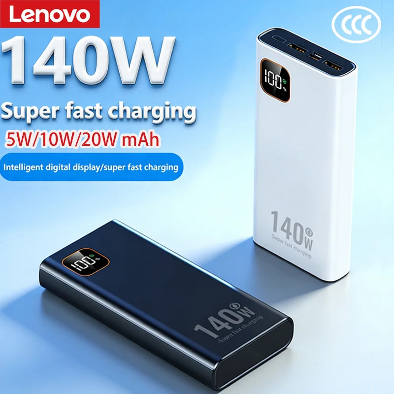 Lenovo 140W PowerBank 500000mAh High Capacity Super Fast Charging Portable Battery CCC Charger for iPhone Samsung Huawei 2026