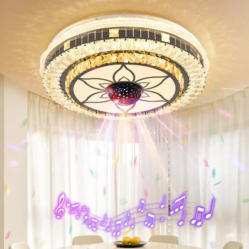 2025 new room light led ceiling light bedroom light master bedroom music light crystal light Romantic wedding room light