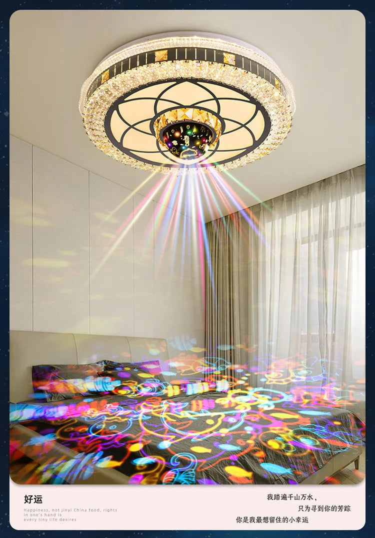 2025 new room light led ceiling light bedroom light master bedroom music light crystal light Romantic wedding room light