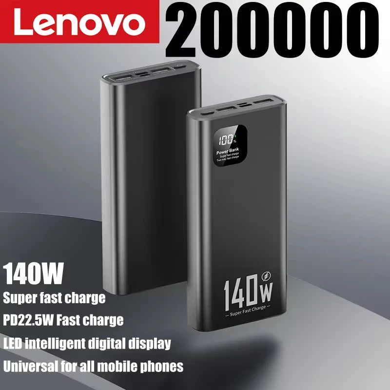 Lenovo 140W PowerBank 500000mAh High Capacity Super Fast Charging Portable Battery CCC Charger for iPhone Samsung Huawei 2026