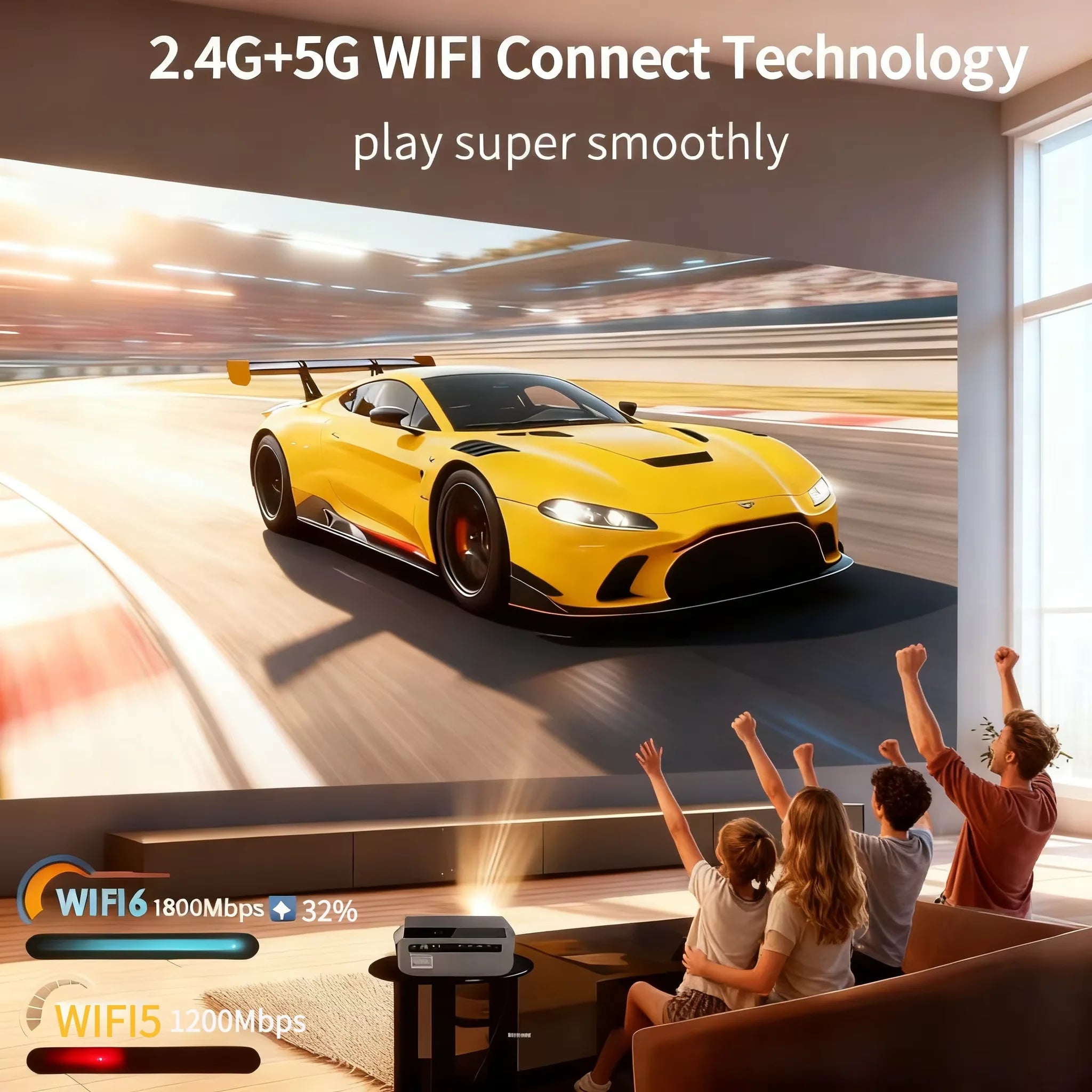 4K 3500 ANSI native full hd video projector 2.4+5G wifi auto focus android TV movies video projector NFC daytime home theater