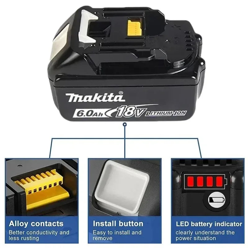 Authorize the sale of Original 18v Makita battery 6.0Ah BL1860B 5.0Ah BL1850B 9.0Ah 3.0Ah BL1830B-BL1820B+Stable 18V Output⭐⭐⭐⭐⭐
