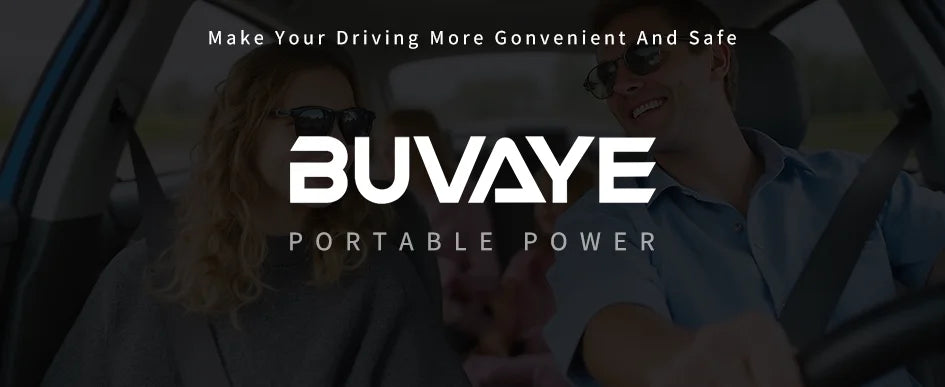 BUVAYE Portable Car Battery Jump Starter with 150PSI Air Pump & Car Compressor Emergency Starting Device
