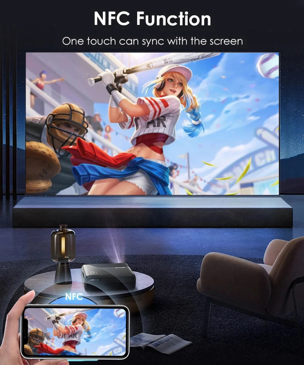 A8 Android 14 Google TV Projector 2800ANSI 1080P 4K | Netflix Certified DB Audio | Home Cinema Bedroom Day Night Viewing