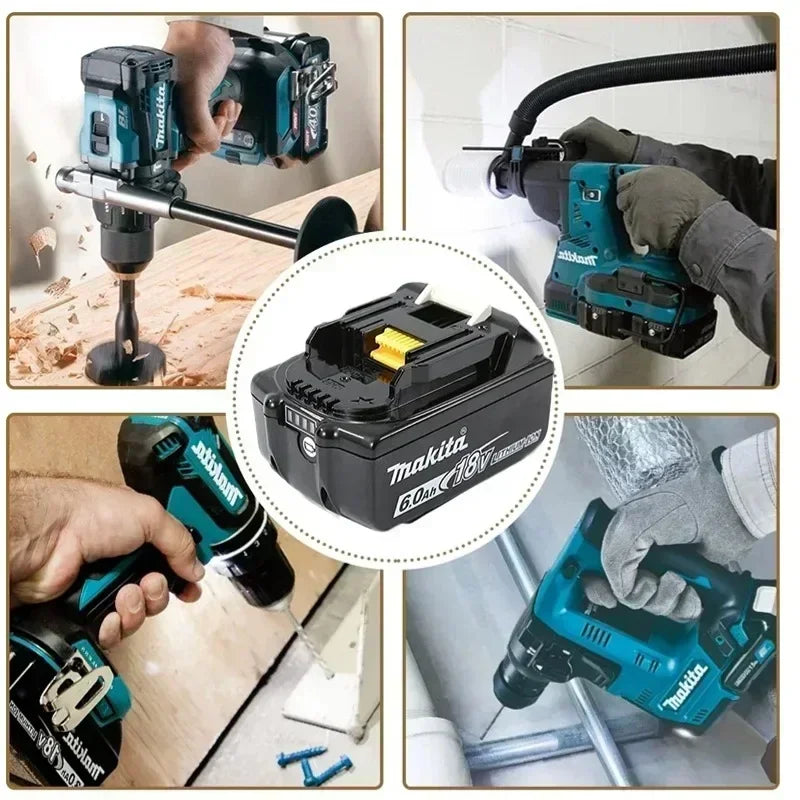 100% Genuine Makita 6Ah for Makita 18V Battery BL1860B BL1840 BL1830B BL1850B BL1850 BL1860 BL1815 Replacement Lithium Battery
