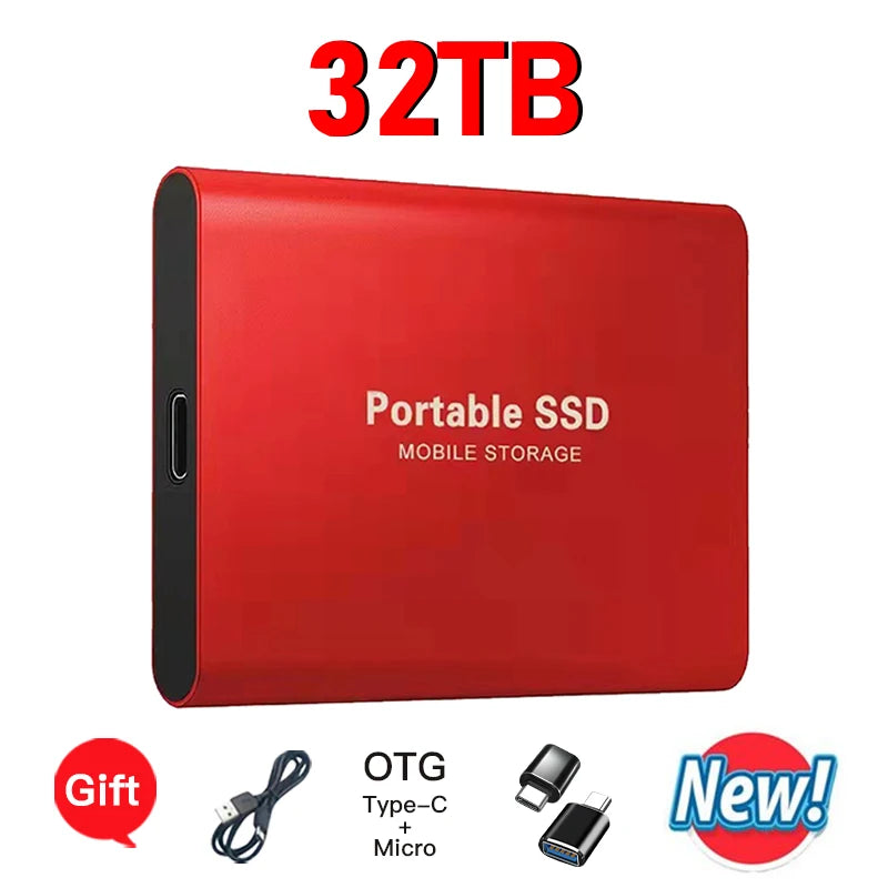 High-speed transfer portable external hard drive SSD 2TB 4TB 8TB large capacity storage  Solid State Disk for Pc/Laptops/Phones