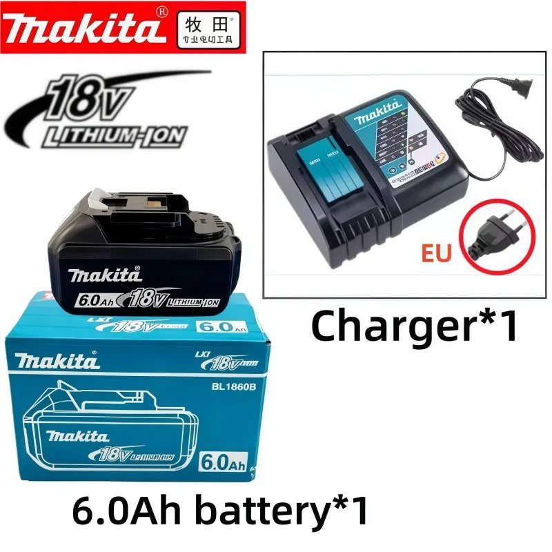 100% Original Makita 18V 6.0Ah battery, for Makita BL1830， BL1830B， BL1840 ，BL1840B ，BL1850 BL1860B power tools battery