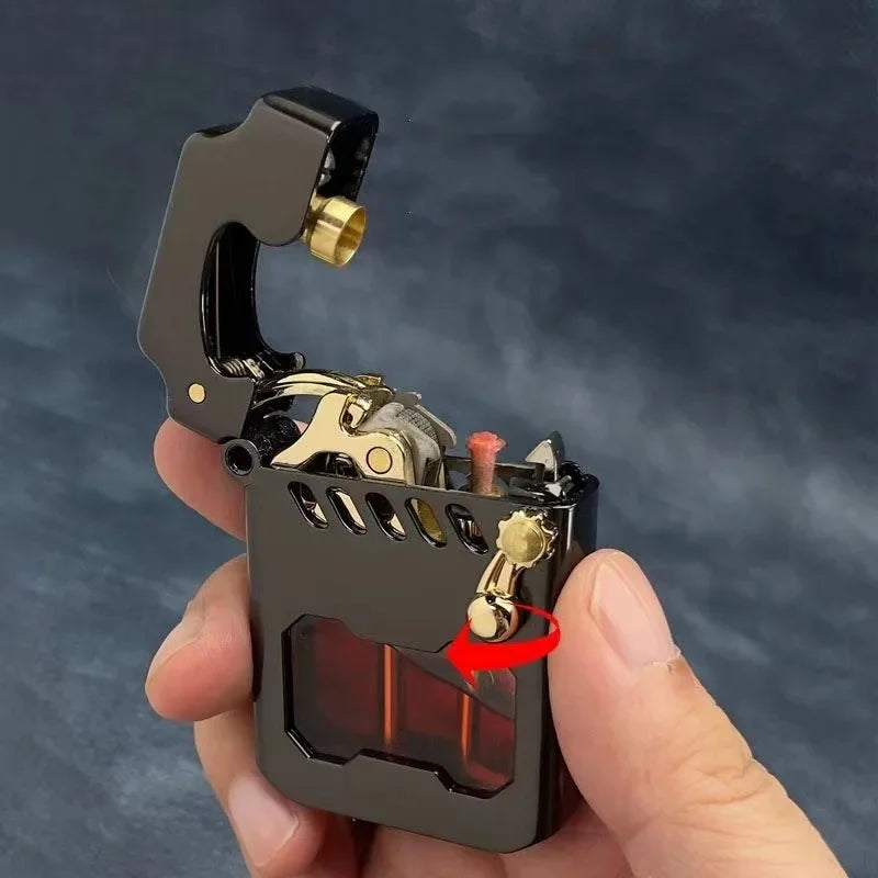 2025 New Zorro Kerosen Lighter Cyber Mecha Transparent Bin Rocker Cool Classic Torrens Tide Men Lighters Wholesale