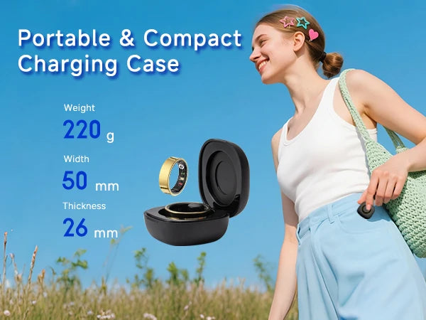 Amovan Smart Ring Premium Temperature Remote Control Sports Sleep Health Fitness Fasion Ring for Samsung iOS Phone for Woman Man