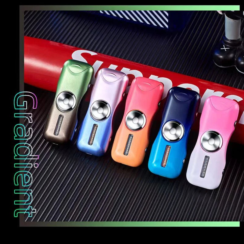 New Unusual Fidget Spinner Electric Double Arc Metal Lighter LED Light Plasma Pulse Flameless Igniter USB Charging Creative Gift