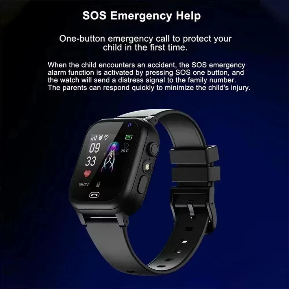Lenovo Kids Smart Watch SOS GPS 5G Smart Watch Camera Waterproof Watch Location Sim Card Call Camera Gift For IOS Android New