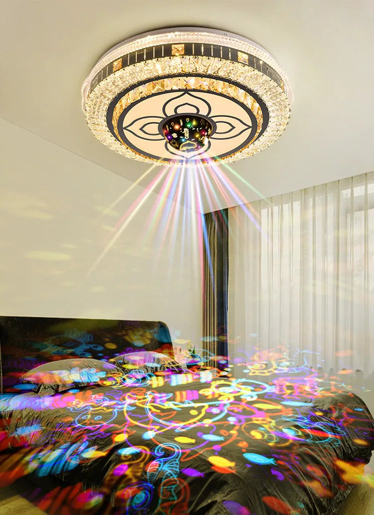 2025 new room light led ceiling light bedroom light master bedroom music light crystal light Romantic wedding room light