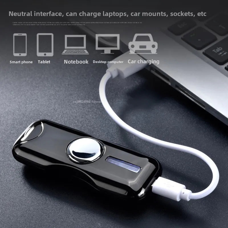 New Unusual Fidget Spinner Electric Double Arc Metal Lighter LED Light Plasma Pulse Flameless Igniter USB Charging Creative Gift