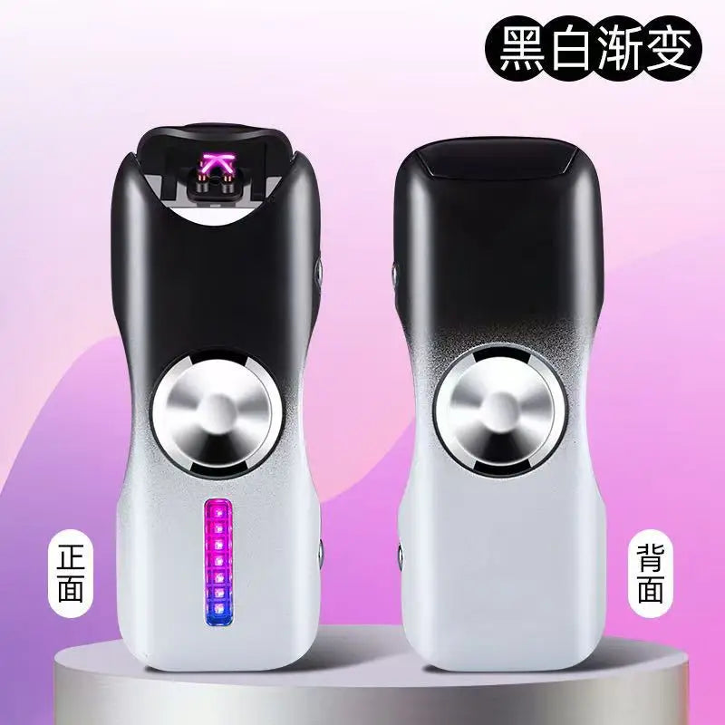 New Unusual Fidget Spinner Electric Double Arc Metal Lighter LED Light Plasma Pulse Flameless Igniter USB Charging Creative Gift