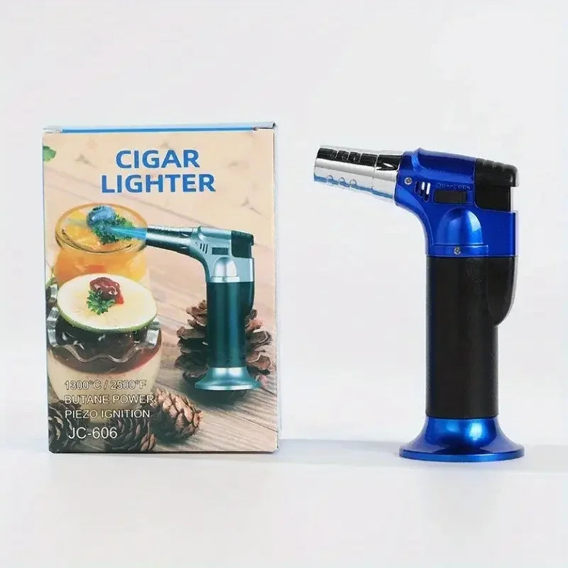 Butane Gas Lighter Rechargeable Adjustable Flame Lighter Chef Cooking Blowtorch Outdoor Windproof BBQ Ignition Picnic Accessorie