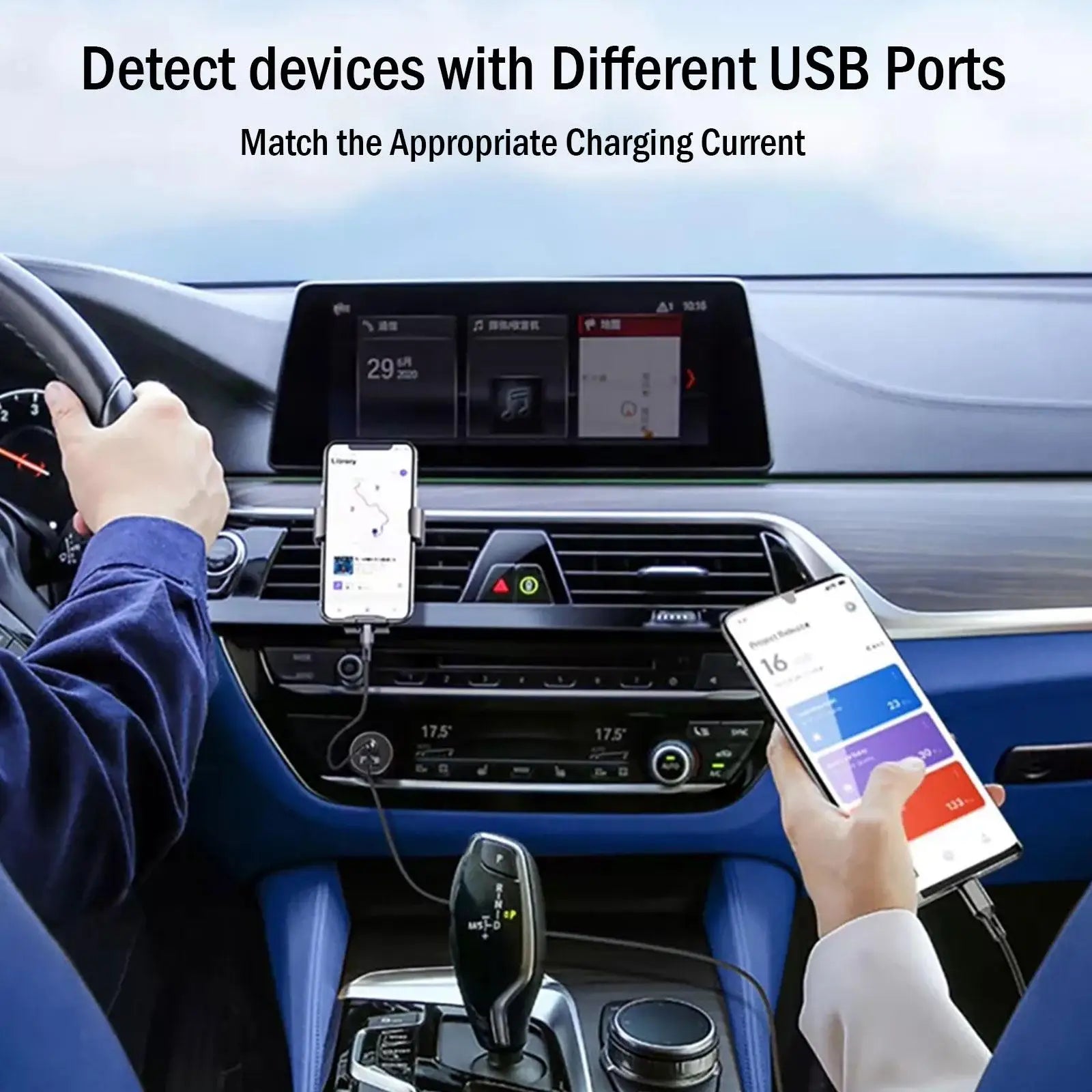 New Car Charger Cigarette Socket 2 USB Port Fast Charging Adapter 5V 3.1A Lighter Car Accessories