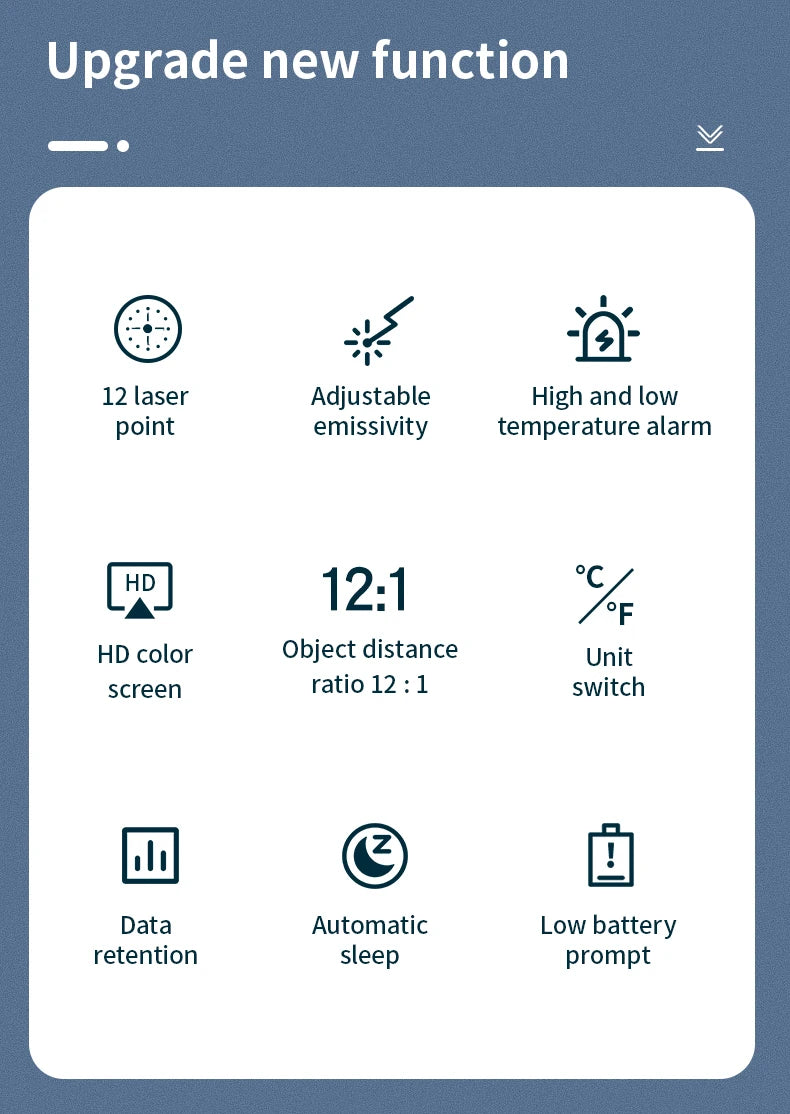-50 to 800 Degree Mestek Digital Infrared Thermometer Laser Temperature Meter Non-contact Pyrometer Hygrometer IR Thermometer