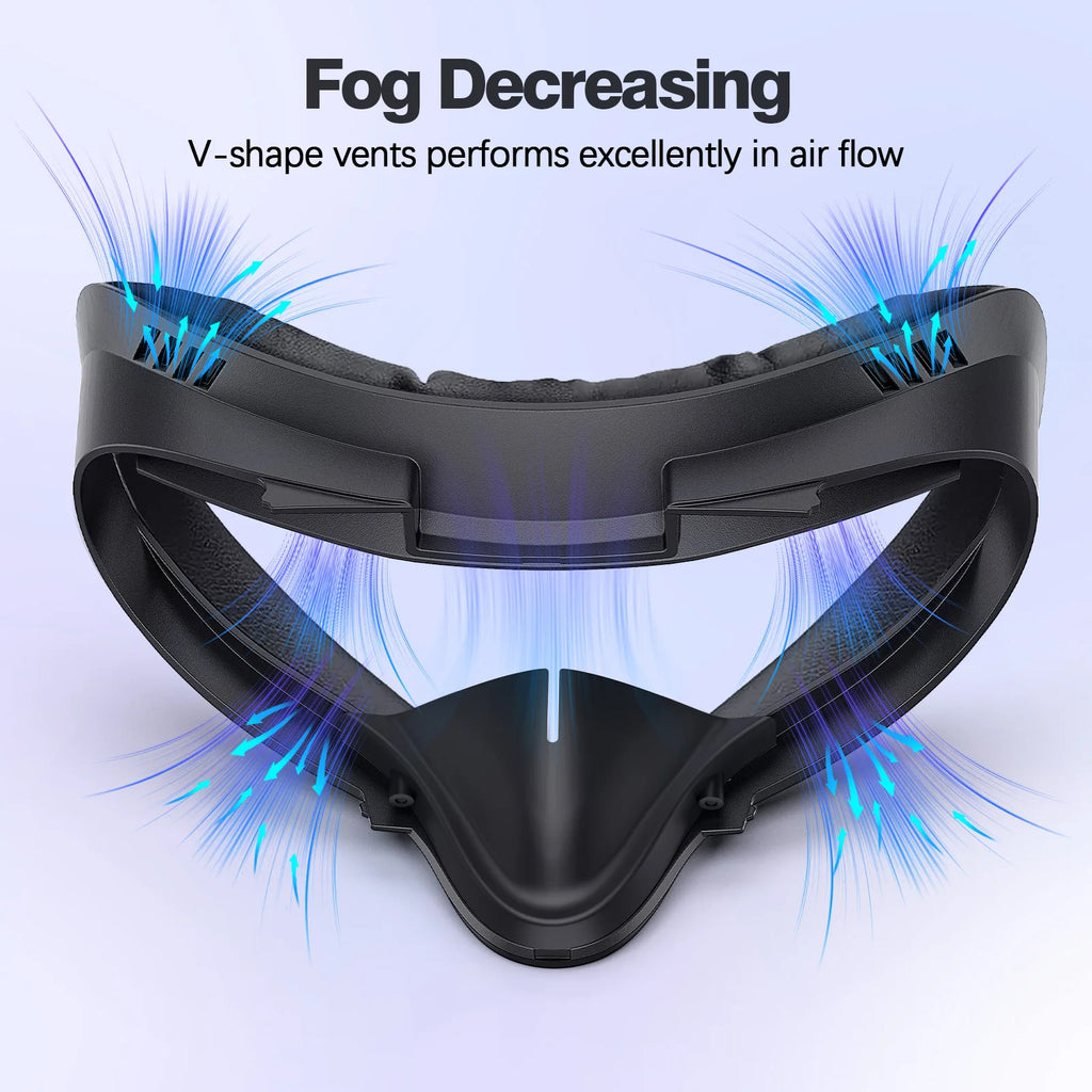 HUADAI design Face Cushion Pad Compatible with Quest 2/Quest 3/Quest 3S Accessories , with Glasses Spacer Air-Circulation Design