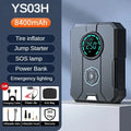BUVAYE Portable Car Battery Jump Starter with 150PSI Air Pump & Car Compressor Emergency Starting Device