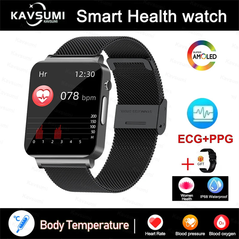 2025 New Blood Lipids Smart Watch Men ECG+PPG Heart Rate Body Temperature Monitor Women Smartwatch Fitness Tracker Sport Watches
