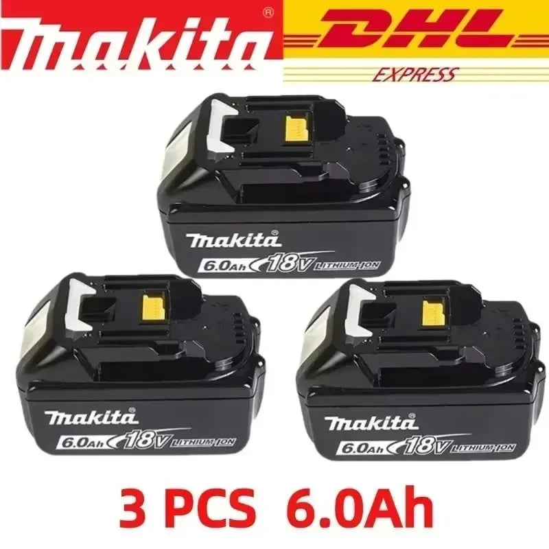 100% Origina New 18V Makita 5Ah 6Ah 9Ah Powerful tool battery+charger, For DDF487 lithium rechargeable impact drill household