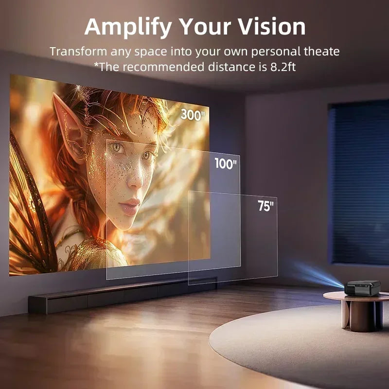 A8 Android 14 Google TV Projector 2800ANSI 1080P 4K | Netflix Certified DB Audio | Home Cinema Bedroom Day Night Viewing