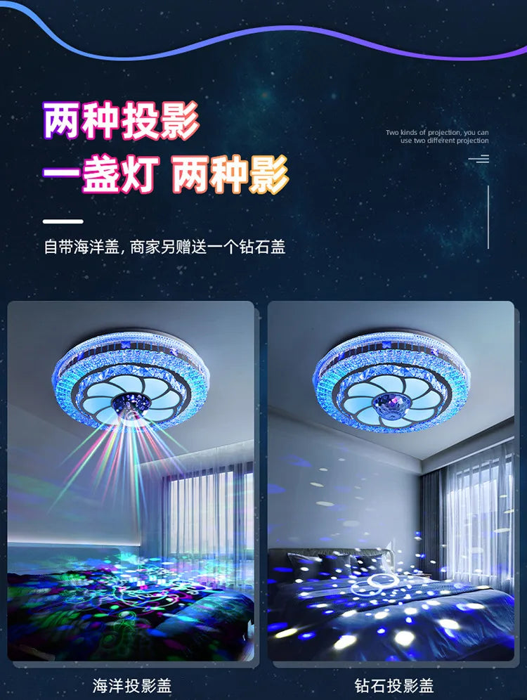 2025 new room light led ceiling light bedroom light master bedroom music light crystal light Romantic wedding room light