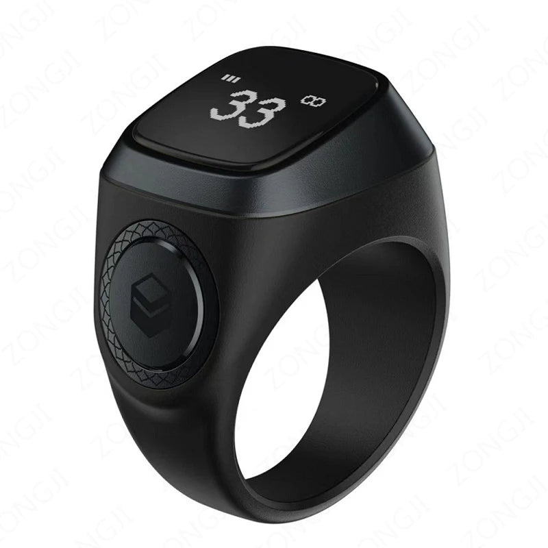 2025 IQibla Smart Zikr Ring Praise Tasbih Tally Electronic Digital Counter Time Vibration Reminder Waterproof