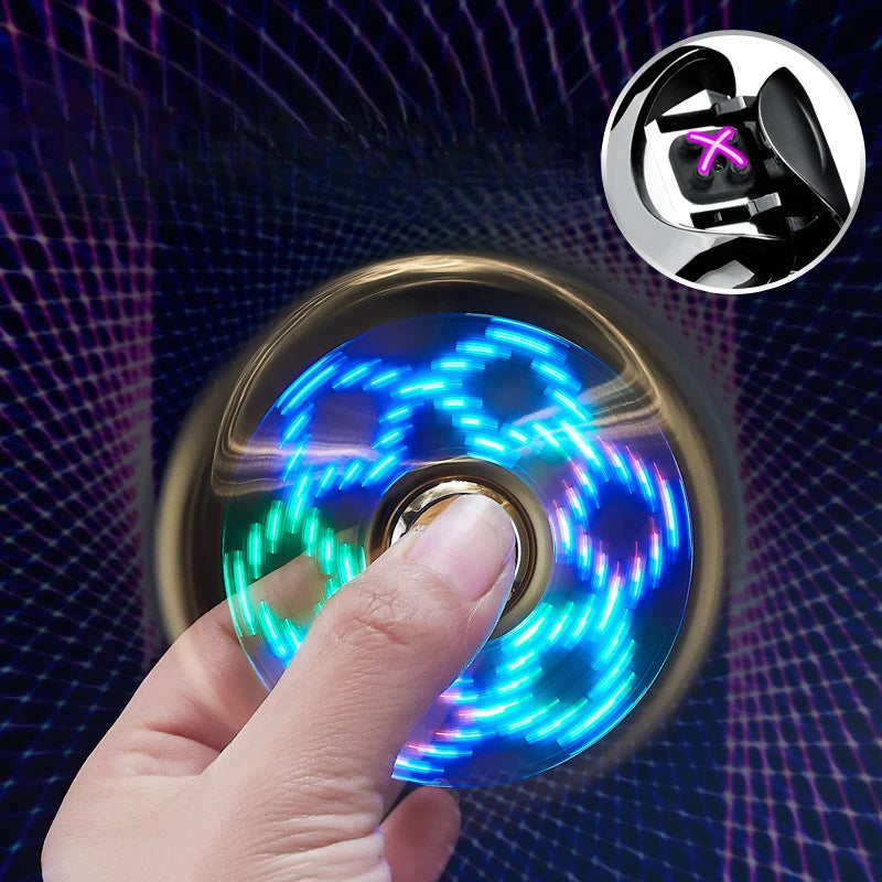 New Unusual Fidget Spinner Electric Double Arc Metal Lighter LED Light Plasma Pulse Flameless Igniter USB Charging Creative Gift