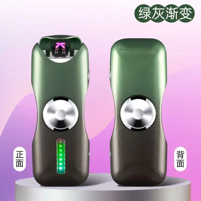 New Unusual Fidget Spinner Electric Double Arc Metal Lighter LED Light Plasma Pulse Flameless Igniter USB Charging Creative Gift