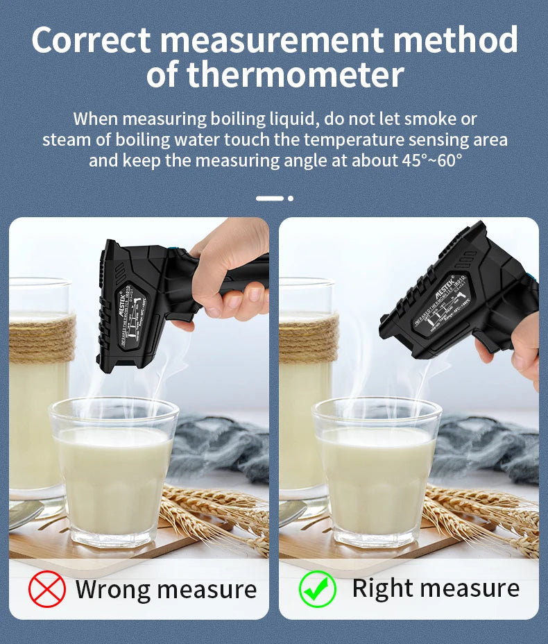 -50 to 800 Degree Mestek Digital Infrared Thermometer Laser Temperature Meter Non-contact Pyrometer Hygrometer IR Thermometer