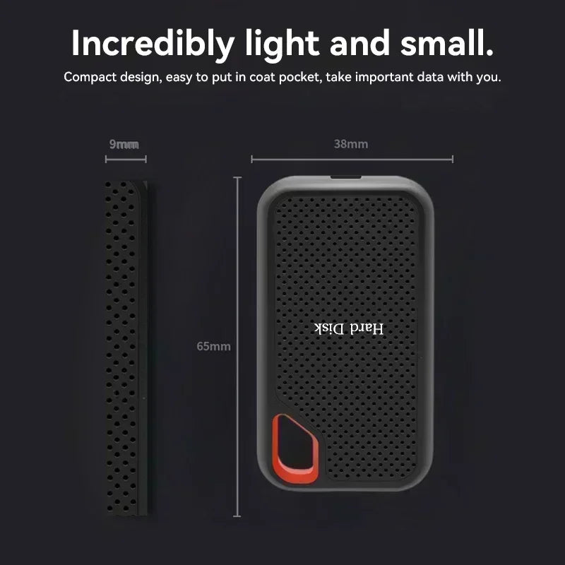 External Hard Drive 1TB Portable SSD 2TB High-speed Solid-state Drive 64TB Large Capacity Hard Drive for Laptops/PC/Phones/MAC