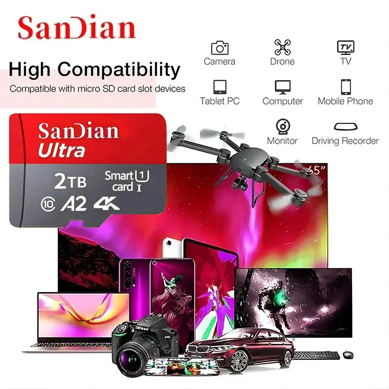 128GB Micro TF/ SD Card Class 10 High Speed Memory Cards Stable Performance SD Memory Card for Phones/Digital Camera/MP3 Player
