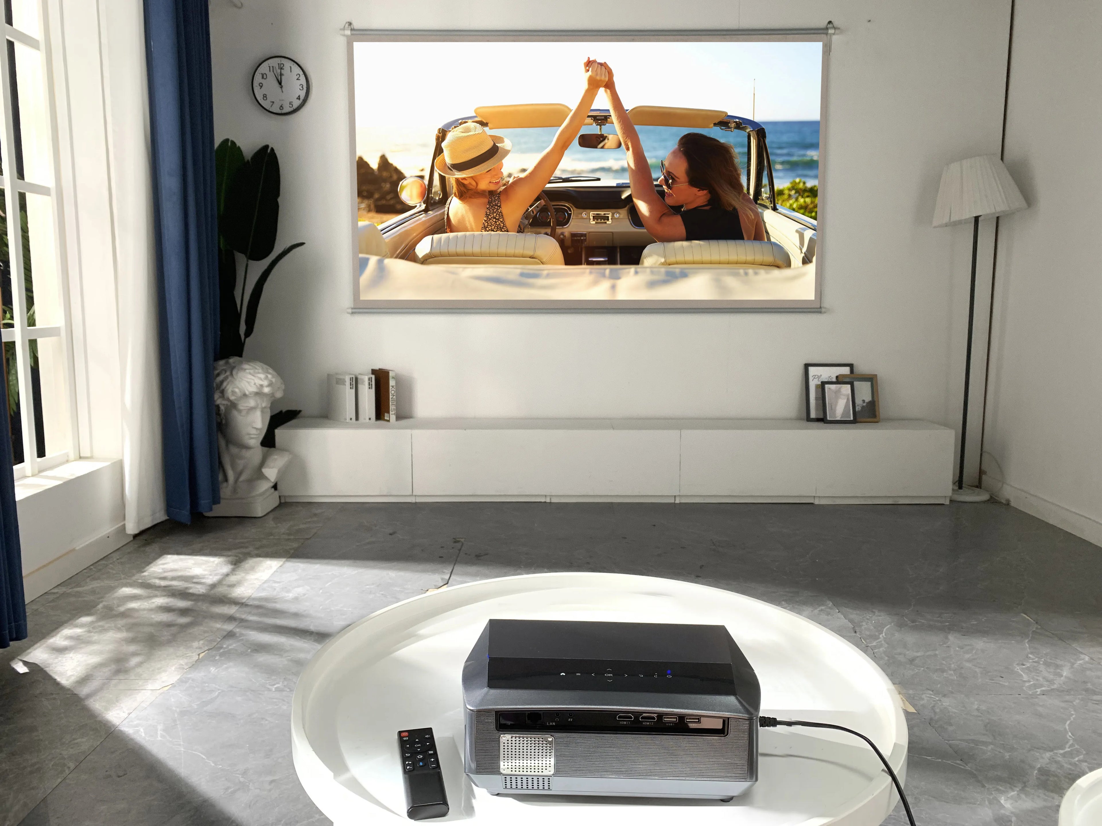 4K 3500 ANSI native full hd video projector 2.4+5G wifi auto focus android TV movies video projector NFC daytime home theater