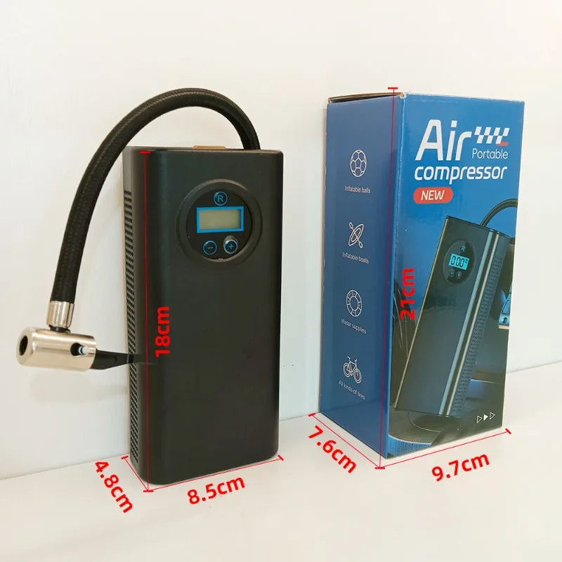 Electric Air Compressor Bicycle Pump Rechargeable Car Tyre Inflator Portable Air Pump for Bicycles, Cars, Motorcycles,Basketball