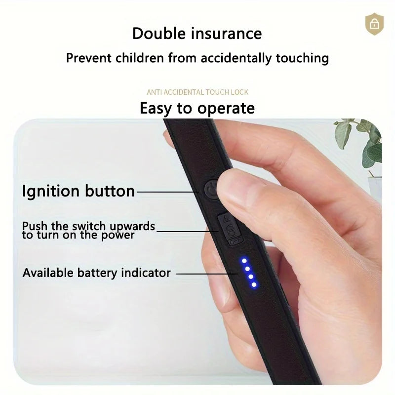 3/1 Windproof Fireles Electronic Lighter USB Rechargeable Arc Lighter with Safety Lock Portable Kitchen Outdoor BBQ Camping Tool