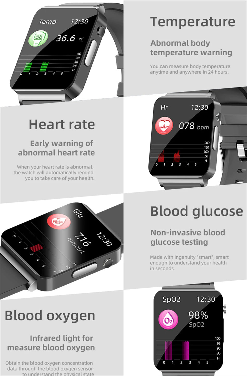 2025 New Blood Lipids Smart Watch Men ECG+PPG Heart Rate Body Temperature Monitor Women Smartwatch Fitness Tracker Sport Watches