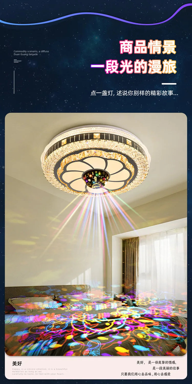 2025 new room light led ceiling light bedroom light master bedroom music light crystal light Romantic wedding room light