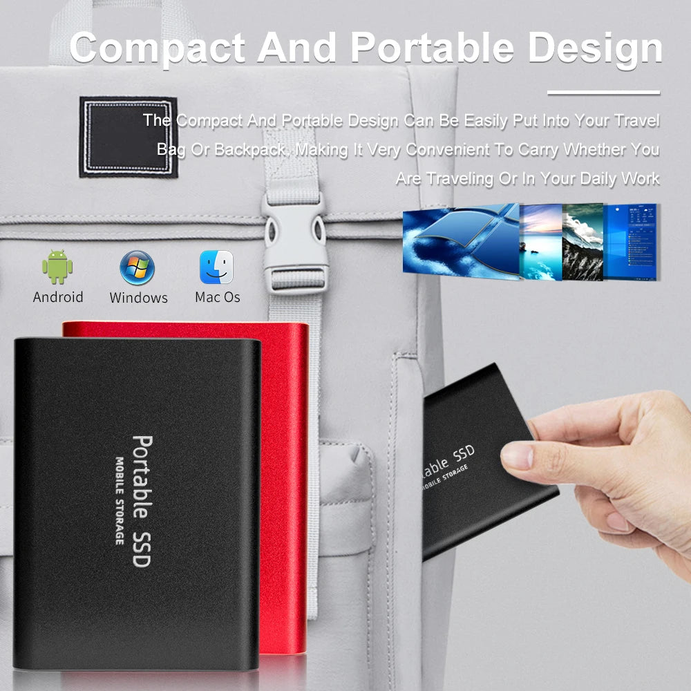 High-speed transfer portable external hard drive SSD 2TB 4TB 8TB large capacity storage  Solid State Disk for Pc/Laptops/Phones