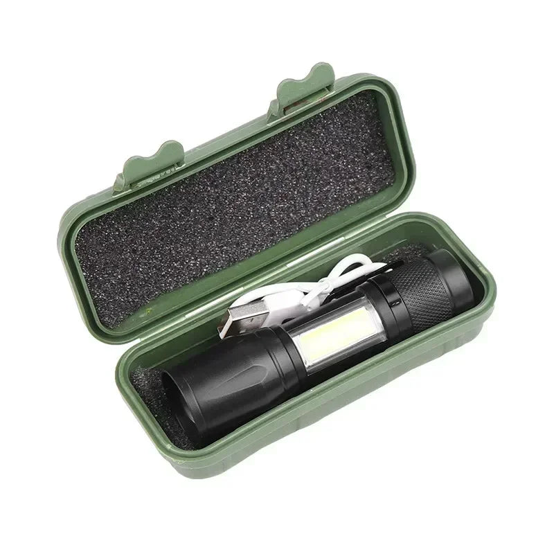 2000LM Ultra Bright P50 LED Flashlight Tactical EDC Emergency Spotlight Telescopic ZoomHandheld Torch  w/ 14500/18650 Battery