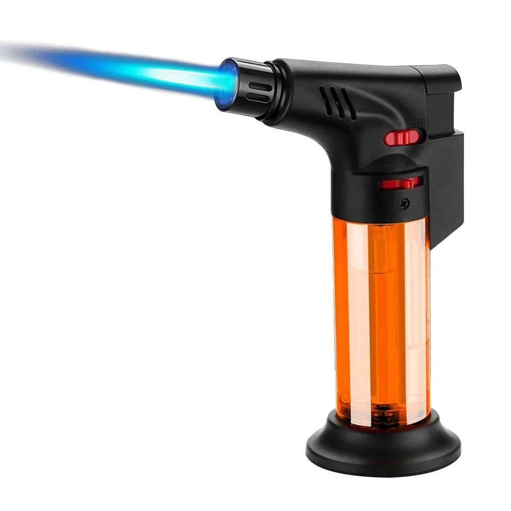 Butane Gas Lighter Rechargeable Adjustable Flame Lighter Chef Cooking Blowtorch Outdoor Windproof BBQ Ignition Picnic Accessorie