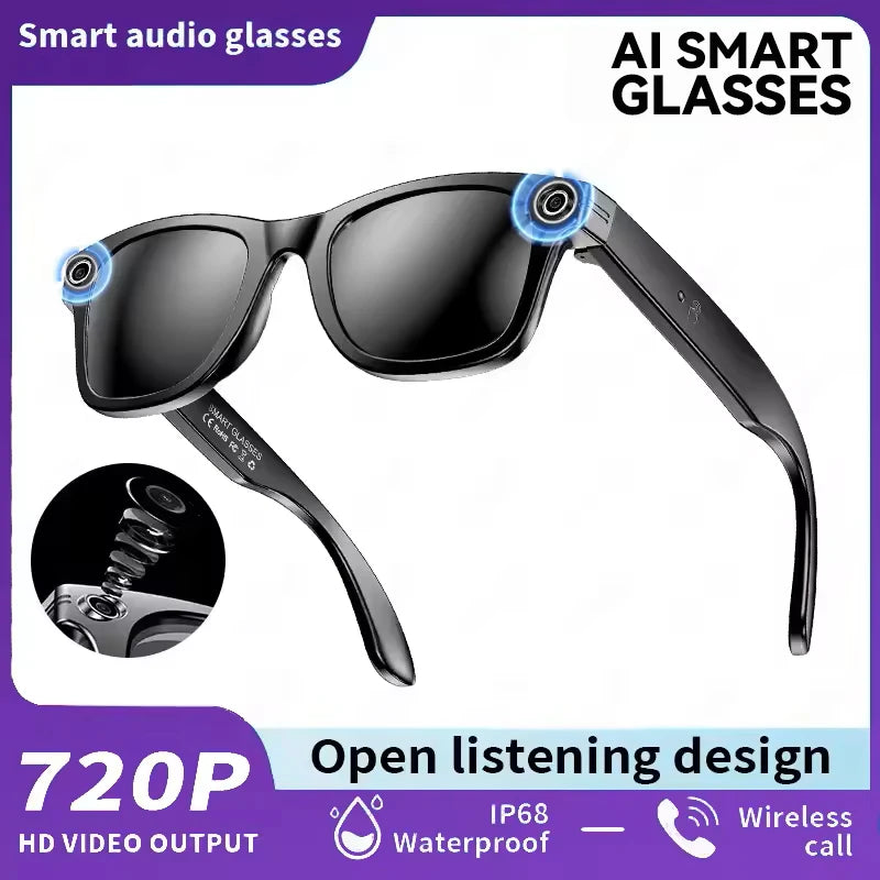 New AI Smart Translation Glasses Sony 8MP HD Camera Video Recording WiFi Transmission Object Recognition Voice Wake-up Smart Gla