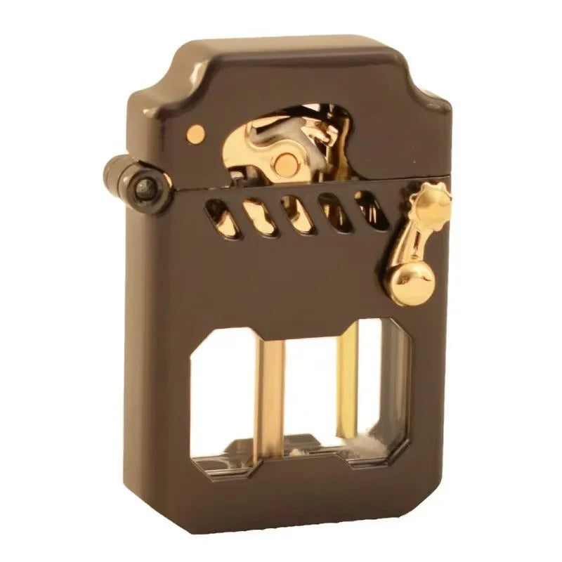 2025 New Zorro Kerosen Lighter Cyber Mecha Transparent Bin Rocker Cool Classic Torrens Tide Men Lighters Wholesale