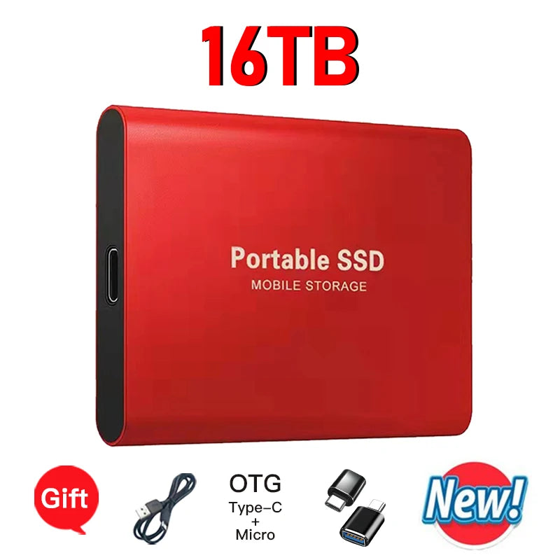 High-speed transfer portable external hard drive SSD 2TB 4TB 8TB large capacity storage  Solid State Disk for Pc/Laptops/Phones
