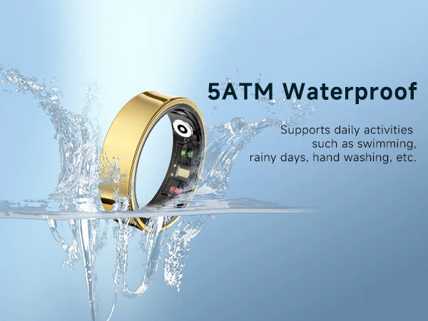 Amovan Smart Ring Premium Temperature Remote Control Sports Sleep Health Fitness Fasion Ring for Samsung iOS Phone for Woman Man