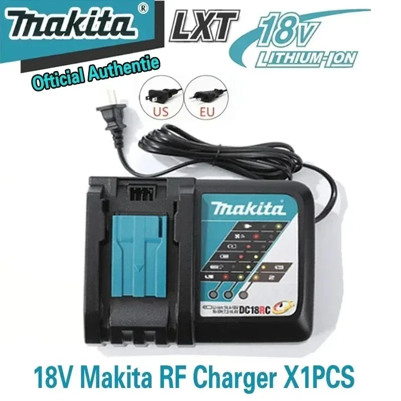 100% Origina New 18V Makita 5Ah 6Ah 9Ah Powerful tool battery+charger, For DDF487 lithium rechargeable impact drill household